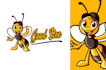 make cartoon bee wearing hat character mascot logo
