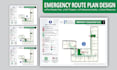 design fire emergency evacuation plan, exit plan, safety plan