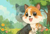 create flat animal cartoon illustration for web