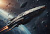 illustrate a sci fi spaceship art