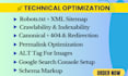 do onpage SEO and technical optimization for wordpress wix shopify squarespace