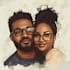 draw a cute cartoon couple portrait