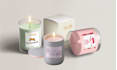 design luxury candle label with logo and box