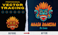redraw logo and convert image to high quality vector