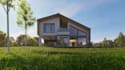google map villa, real estate, luxury cgi,2d layout, house rendering, car park,