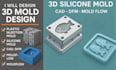 do 3d mold design, plastic injection mold, silicone mold, dfm and cad design
