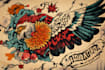 create any design in old school tattoo style