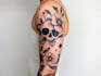 do premium trash polka design , sleeve tattoo