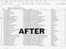 do excel data cleaning, merging, splitting and formatting