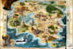 design fantasy map illustration isometric map, event map