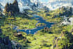 create a fantasy map with digital watercolours
