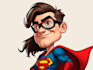 design premium superhero caricature character
