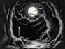 draw dark art illustration with engraving style
