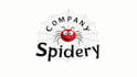 do spider hanging on the web mascot logo design