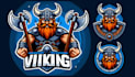 do wonderful viking set with axes amd shield mascot logo