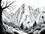 create black and white line art illustration