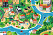 design vector map, city map, site map, travel map, event map design