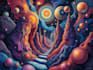 create magical abstract art, psychedelic, surrealism, cubism