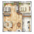 render a detailed colored floor plan for interiors and exteriors