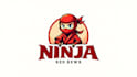 do awesome red ninja mascot logo design