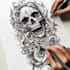 create black and white flash tattoo design