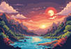 create 2d game concept art background and environment
