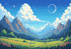 do pixel art backgrounds and illustrations