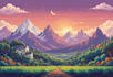 make 2d game concept art background and environment