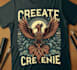 create vintage t shirt bird phoenix logo