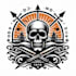 make retro skull boat ship logo design