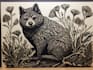 illustrate animal or botanical linocut based on your request