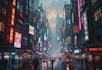 make cyberpunk futuristic city art