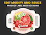 edit, resize, and modify product label and packaging design