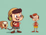 create retro vintage cartoon character illustration