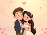 draw cartoon disney couple portrait