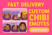 create chibi style twitch emotes