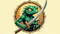 design unique gecko sword logo with  free source file
