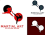 design hard fighter martial art rose logo