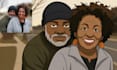 create african american cartoon illustration with your face