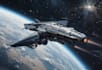 illustrate a sci fi spaceship art