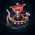 design high quality viking ship mascot logo with free source file