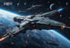 illustrate a sci fi spaceship art