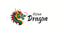 do asian dragon fire mascot logo design with company