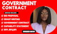 write bid proposal, respond to rfp, rfq, government contract proposal, grants