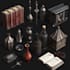 draw 2d game art props, objects, icons