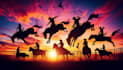 do awesome rodeo action silhouettes mascot logo design