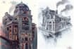 sketch houses and buildings