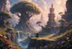 create amazing stylized environment  fantasy landscape