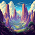 make a fantasy landscapes, illustration, environment