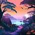 draw fantasy background and landscape